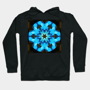 Retro Mandala Flower Blue and Orange Hoodie